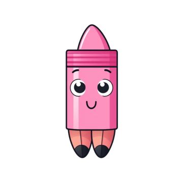 Pink Crayon Kawaii Comic Character, Crayon, Pink, Supply PNG Transparent Image and Clipart for ...