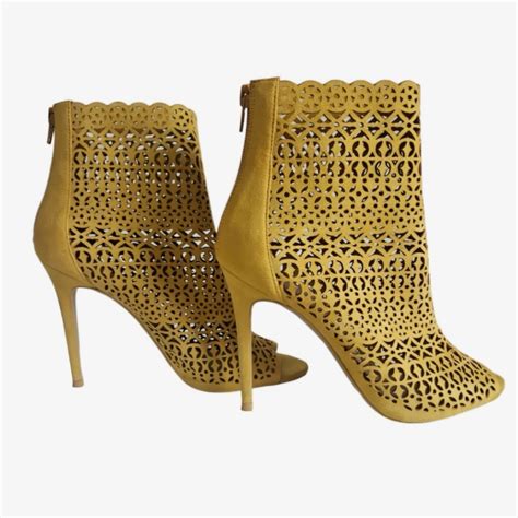 Aldo Cutout Fashion High Heel Open Toe Bootie Gem