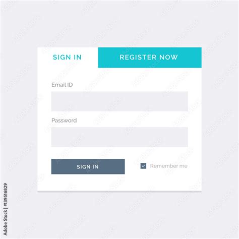 white ui for login form template Stock Vector | Adobe Stock