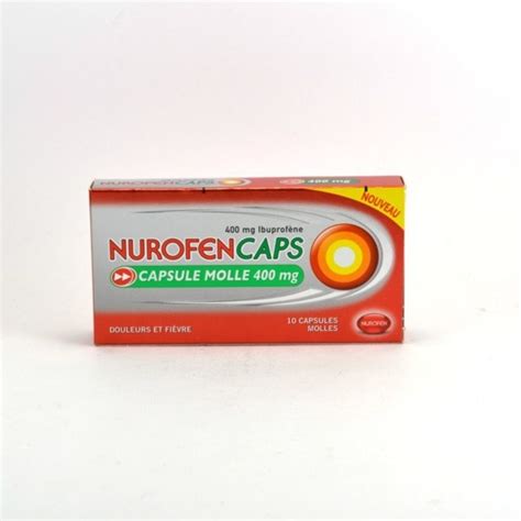 Nurofencaps 400mg Ibuprofène Douleurs Et Fièvre 10 Capsules Molles