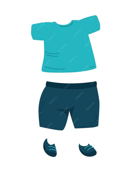 Premium Vector Tshirt Shorts And Boots A Set Of Childrens Clothes For