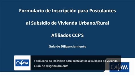 Solicita El Subsidio Familiar Cafam Con Nuestro Formulario Fácil De Llenar 【subsidio Colombia】