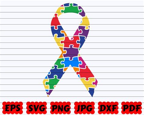 Autism Ribbon Svg Autism Svg Ribbon Svg Autism Cut File Etsy