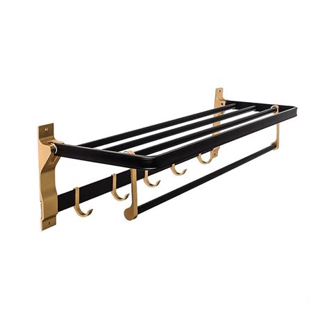 Space Aluminum Black Gold Bath Towel Rack Toilet Wall Hanging Towel