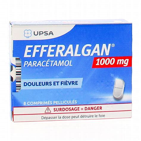 EFFERALGAN 1g boîte de 8 comprimés Médicament conseil Pharmacie