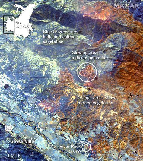 Satellite photos of the Kincade fire threatening California’s vineyards ...