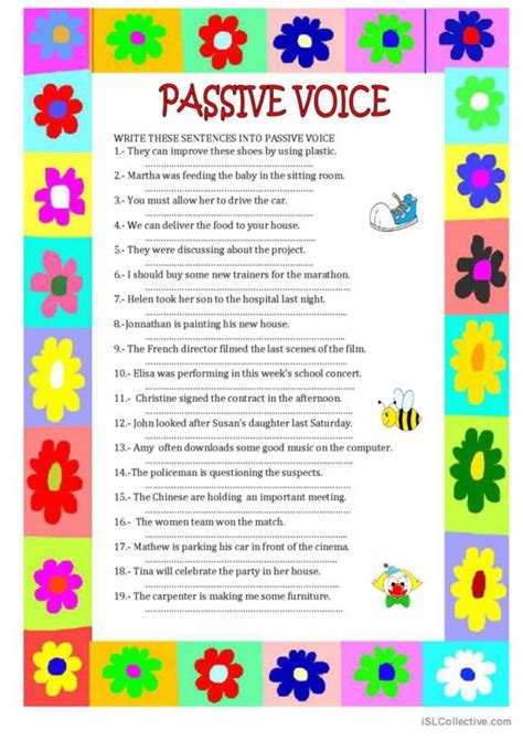 623 Passive Voice Or Active Voice English Esl Worksheets Pdf