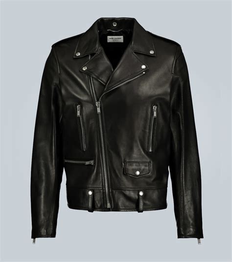 Leather Biker Jacket In Black Saint Laurent Mytheresa