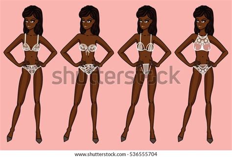 Collection Lingerie Panty Bra Set Catwalk Stock Vector Royalty Free