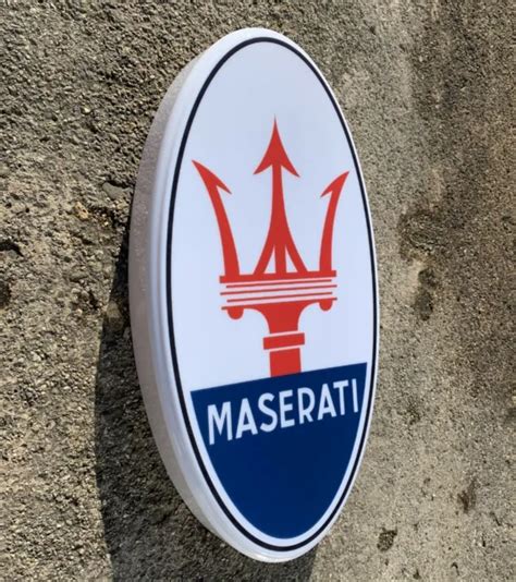 MASERATI LED ILLUMINATED Light Up Garage Sign Petrol Gas Oil