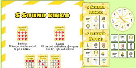 S Sound Bingo Game With Spinner Teacher Made Twinkl