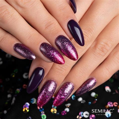 Semilac Black Purple Hybrid Uv Gel Polish Ml Pukka Nails