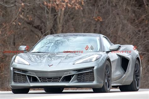 Spied 2024 Corvette E Ray Convertible In Hypersonic Gray Captured On