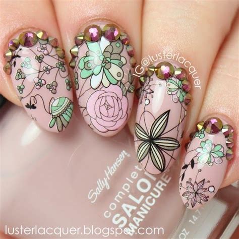 Nail Art Made Easy Water Decals And Crystals Floral Nails