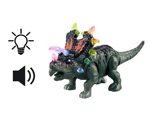 Dinossauro Eletr Nico Anda Sons E Luz Agujaceratops Dm Toys Bonecos