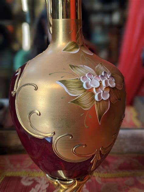 Vintage Bohemian Czech Art Glass Liquor Bottle Vase Etsy