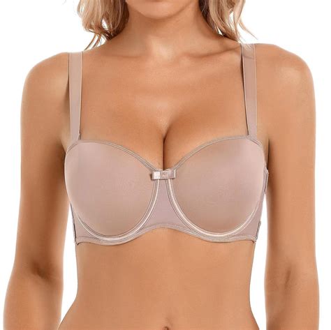 Mallwal Padded Bralettes For Women Push Up Seamless Bra Feature V Neck Demi And Balconette Bra