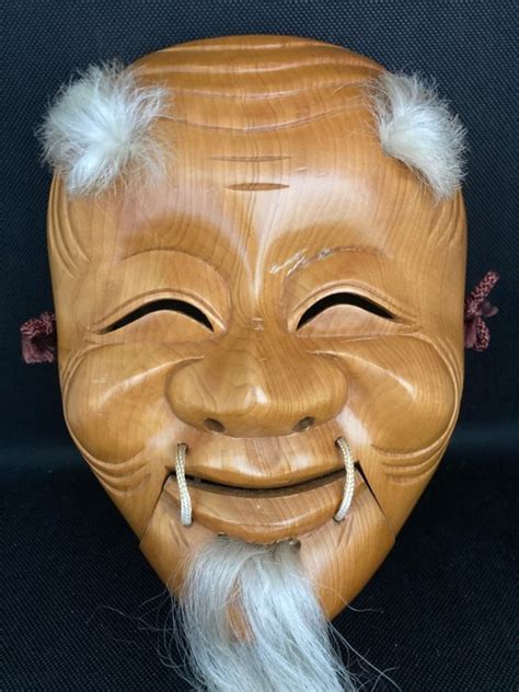 Mask Noh Mask Sculpture Wood Man Japanese Traditional Noh Mask