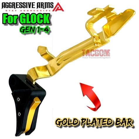 AGGRESSIVE ARMS TRIGGER Black / GOLD COMBO with LOWER PARTS KIT With ...