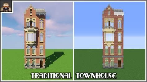 Minecraft Tutorial How To Build An Easy Traditional Townhouse Survival Friendly Youtube