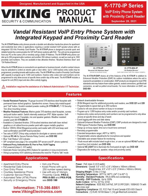 Viking K 1770 Ip Series Product Manual Pdf Download Manualslib