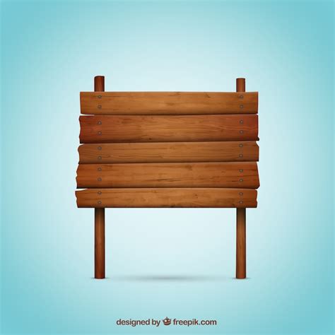 Premium Vector Wooden Sign