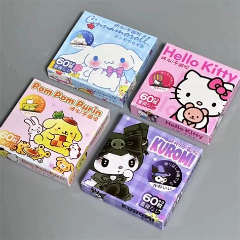 60pcs Box Sanrio Stickers Hello Kitty Kuromi Cinnamoroll Hand Account