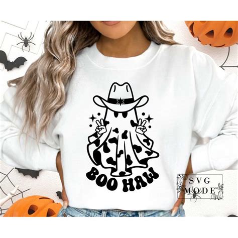 Boo Haw Svg Png Pdf Cowboy Ghost Svg Halloween Svg Funny Inspire