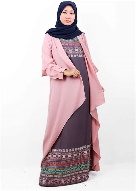 Model Baju Gamis Bohemian Kombinasi Outer Thegorbalsla