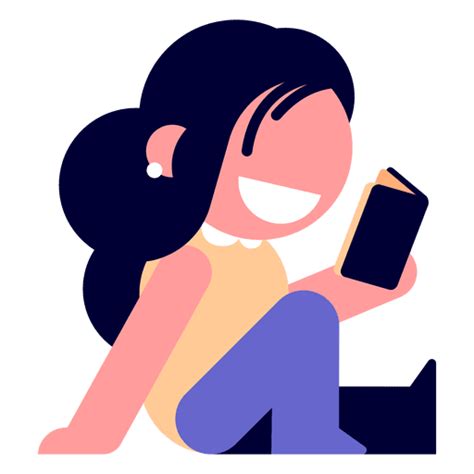 Vector Girl Using Mobile Phone Young Woman Technology Casual