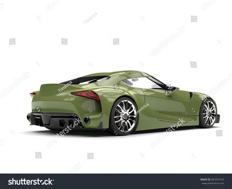 Olive Green Modern Super Sports Car Stock Illustration 681819154 ...