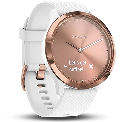 Garmin Vivomove Hr Sport Hybrid Smartwatch Rose Gold W Small Medium White Band 753759182427 Ebay