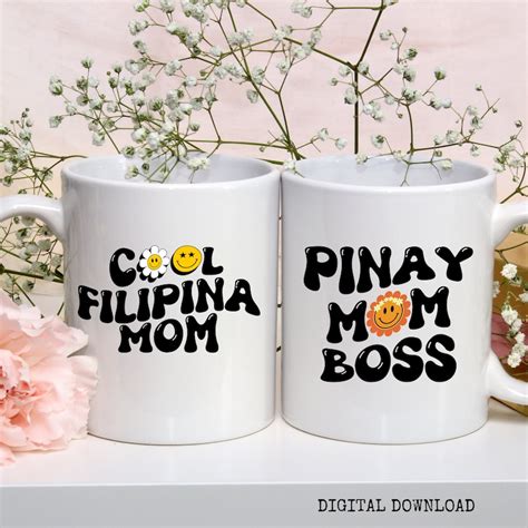 Trendy Retro Filipina Svg Clipart Funny Pinay Mama Digital