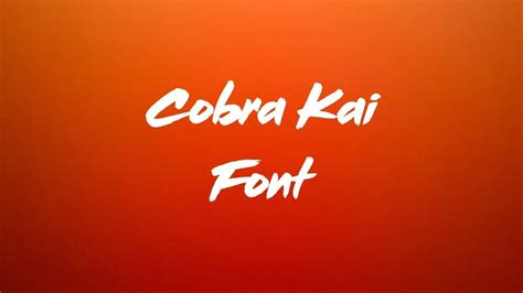 Cobra Kai Font Free Download