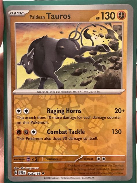 Paldean Tauros Reverse Holo Prices Pokemon Paldea Evolved