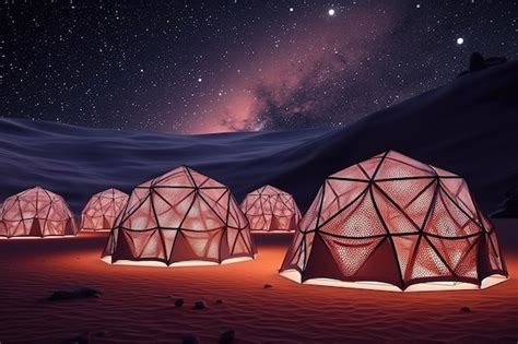 Premium AI Image | a collection of tents pitched on a plateau in the ...