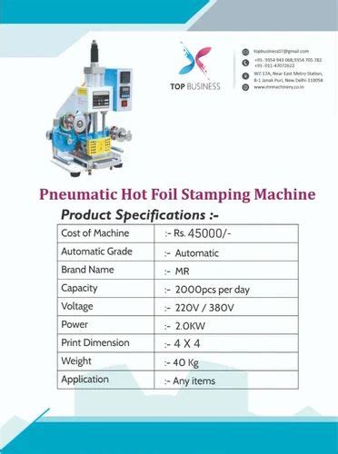 Pneumatic Hot Foil Stamping Machine Automation Grade Automatic Capacity 2000 Pcs Per Day At
