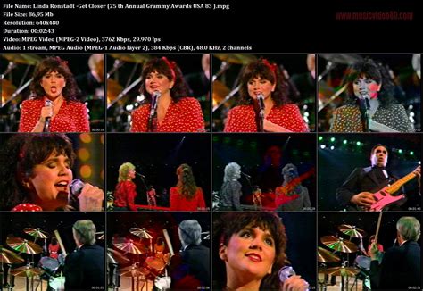 Linda Ronstadt -Get Closer (25 th Annual Grammy Awards USA 83 ...