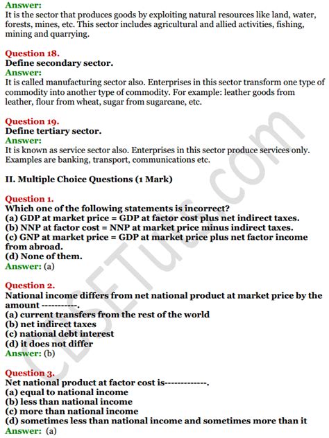 Ncert Solutions For Class 12 Macro Economics Chapter 2 National Income And Related Aggregates