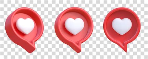 Premium Psd Set Of Heart In Speech Bubble Icon Isolated On A White