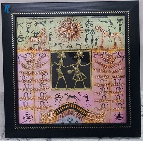 Glass Fibre Tribal Paintings Saura Art Dhokra Art Fusion Framing At