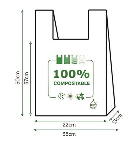 Bolsa Plastico Camiseta 100 Biodegradable 35x50cm 100 Uds