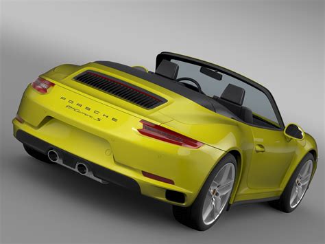 Porsche 911 Carrera S Cabriolet 991 2016 Modelo 3d 129 3ds C4d Fbx Lwo Max Ma Xsi