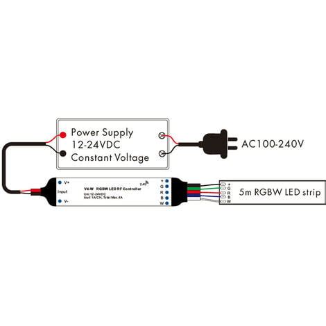 Controlador Regulador Mini Tira LED RGBW 12 24V DC Compatible Con Mando RF