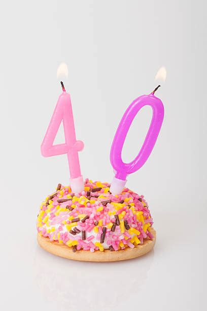 Birthday Cake With 40 Candles Stock Photos Pictures And Royalty Free