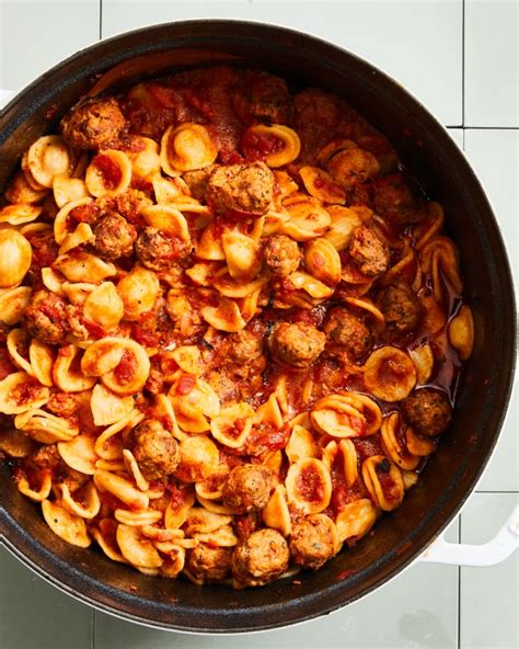 Orecchiette With Mini Meatballs Recipe The Kitchn