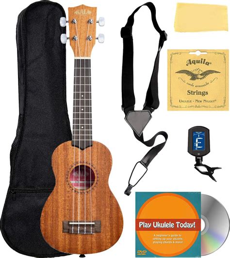 Amazon Kala Ka S Satin Mahogany Soprano Ukulele Bundle With Gig