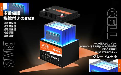 【楽天市場】litime 12v 50ah リン酸鉄リチウムイオンバッテリー 4000 回以上サイクル より効率的な出力 大幅な軽量化