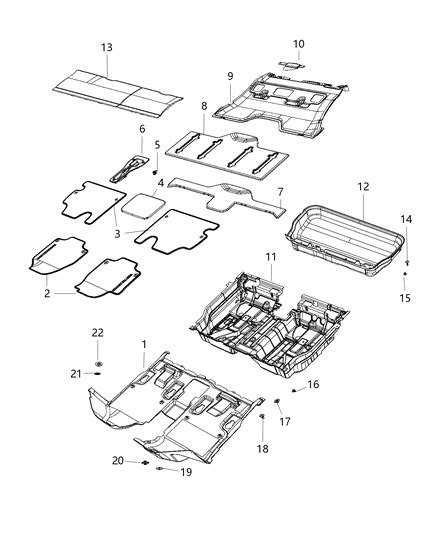 5rj41vxlac Genuine Mopar Insert Floor Tub