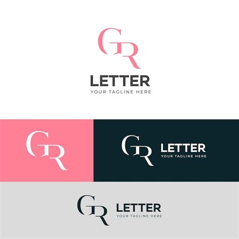 Logotipo Das Letras Gr Rg Vetor Premium